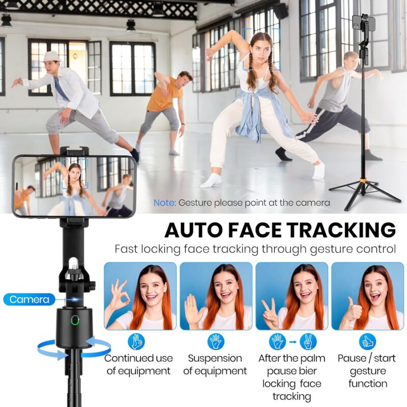 Q13 Selfie Stick Tripod Face Tracking Stabilizer With Buil-in Camera