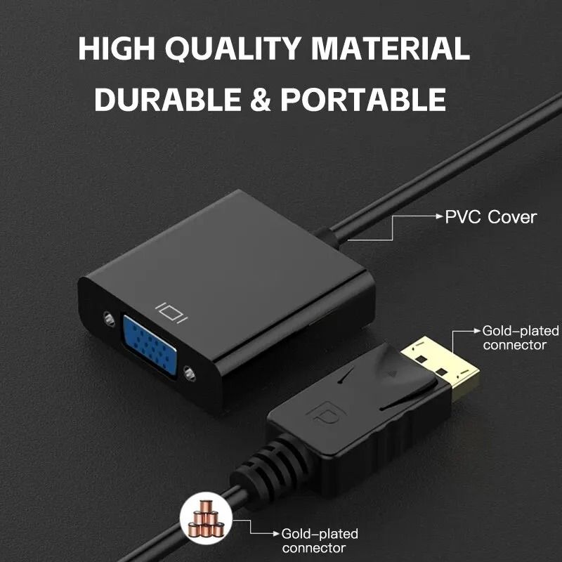 RCT Display Port To HDMI Adapter 4K Cable