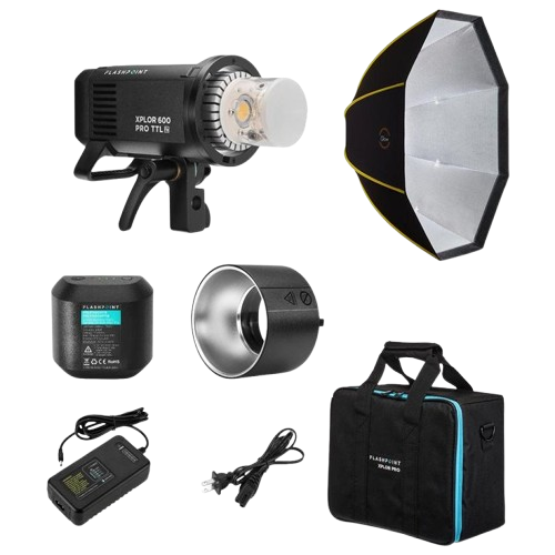 Flashpoint_XPLOR_600PRO_TTL_R2_Monolight_Kit_With_Glow_ParaSnap_36__Softbox-removebg-preview Plokama PK-600S Kit A Studio Light