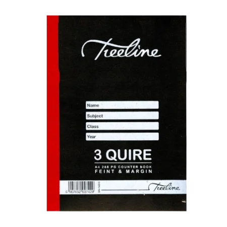 Treeline/Kian A4 Bond Counter Book – 144 Pages (3 Quire), Hardcover Record Book