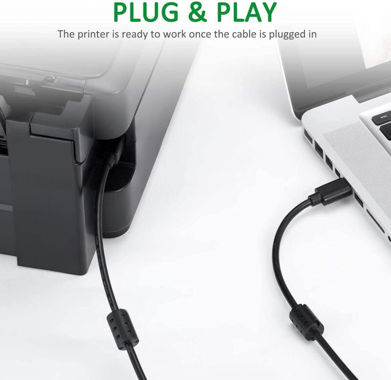 10Ft USB Printer Cable USB 2.0