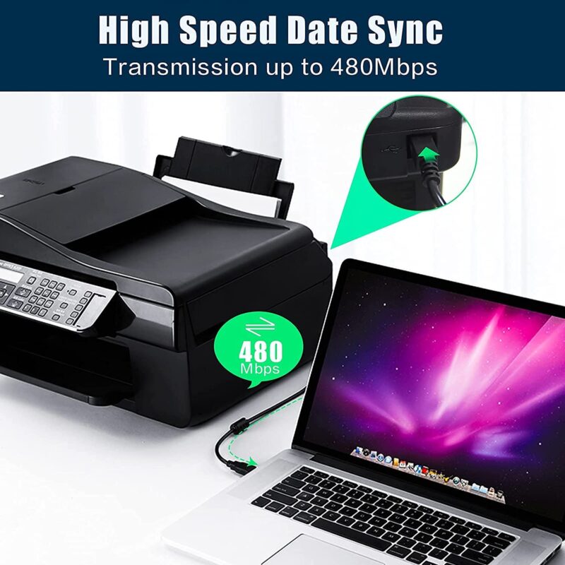 10Ft USB Printer Cable USB 2.0