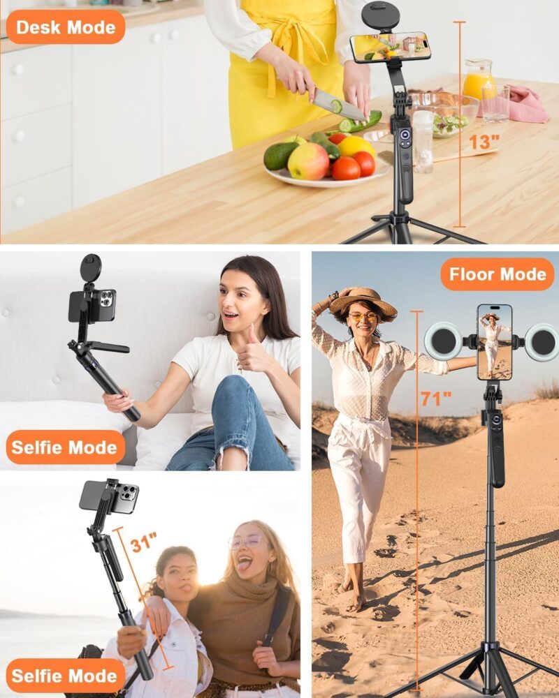 BKN ES-B181K 1.8Meter Tripod Stand Long Stick AI Auto Follow-Up Face Tracking