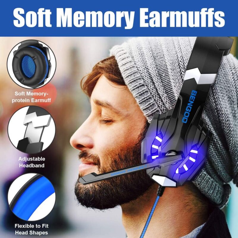BENGOO G9000 Stereo Gaming Headset for PS4 PC Xbox One PS5 Controller
