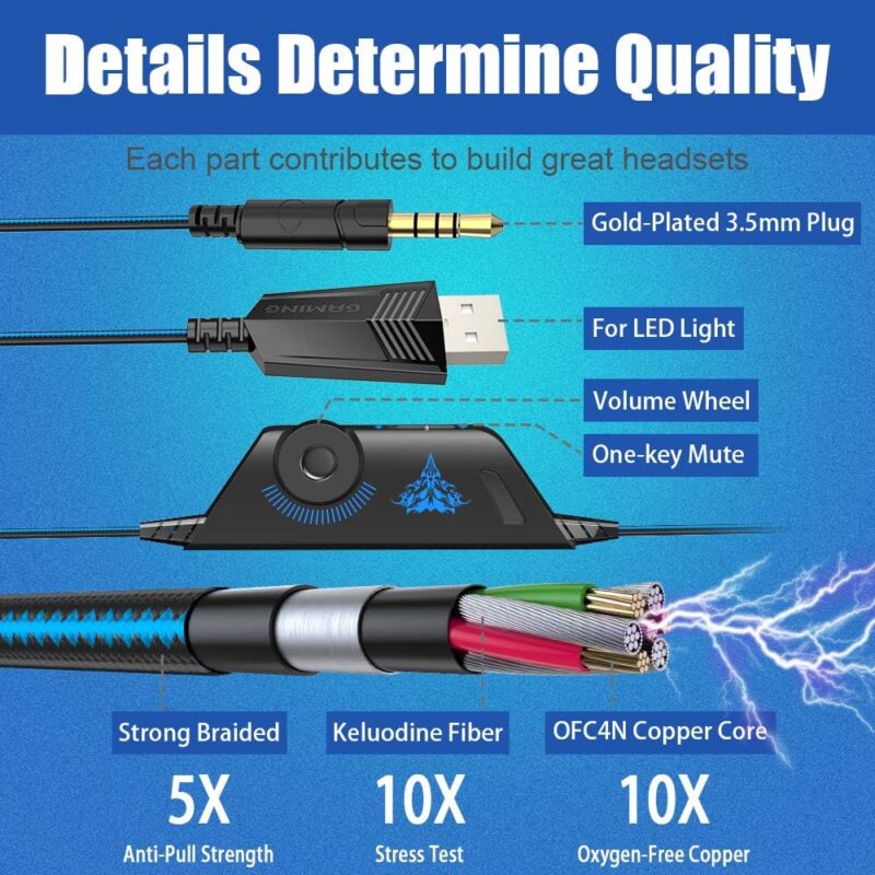 BENGOO G9000 Stereo Gaming Headset for PS4 PC Xbox One PS5 Controller