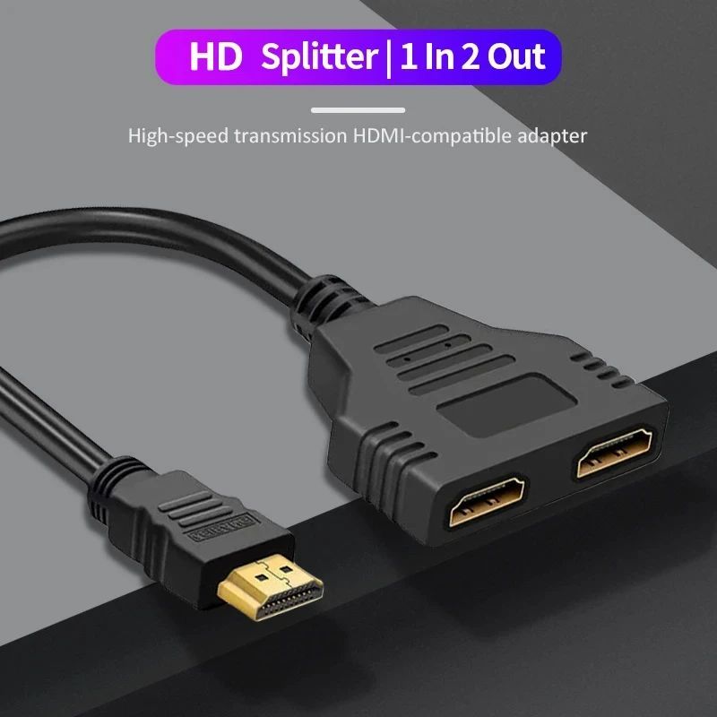 HDMI Splitter 1 In 2 Out 1080P Compatible with LCD TV Box PS3