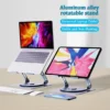 Laptop Stand V4.1 with dual cooling Fan 1 Portable Laptop Stand (V3.1) 360 Rotating-SILVER