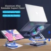 Laptop Stand V4.1 with dual cooling Fan 3 Ergonomic 360° Rotating Laptop Stand Aluminum Alloy with Dual Fan Cooling