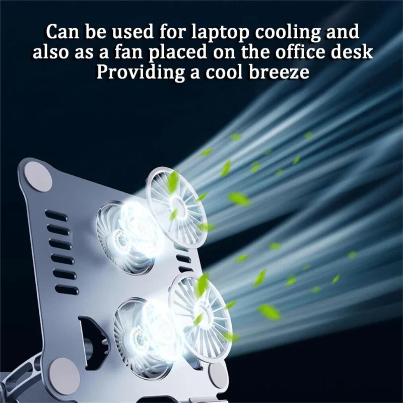 Laptop Stand V4.1 with dual cooling Fan 7 Ergonomic 360° Rotating Laptop Stand Aluminum Alloy with Dual Fan Cooling