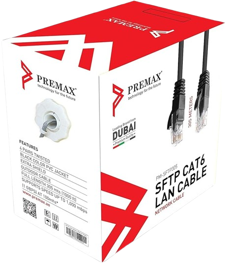 Premax Cat6 SFTP Cable, 305 M, PM-SFTP305