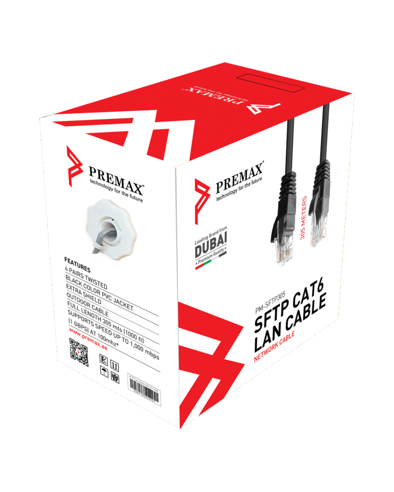 Premax Cat6 SFTP Cable, 305 M, PM-SFTP305
