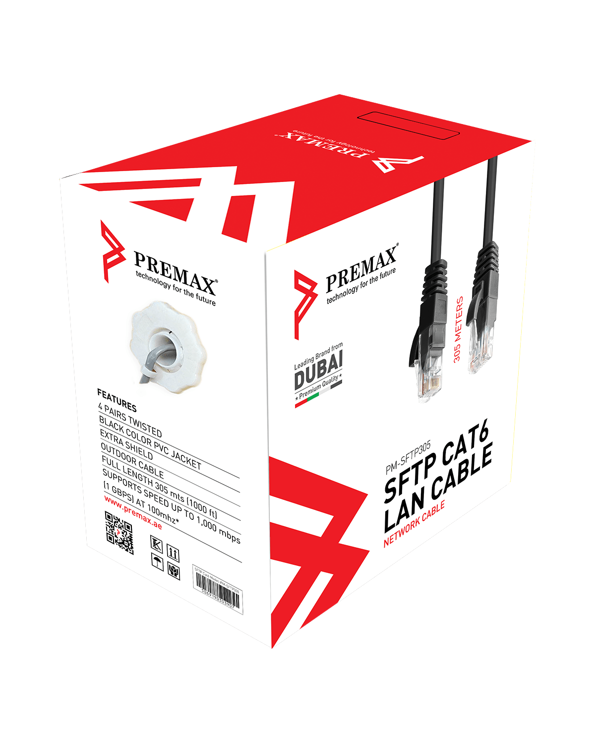 Premax Cat6 SFTP Cable, 305 M, PM-SFTP305