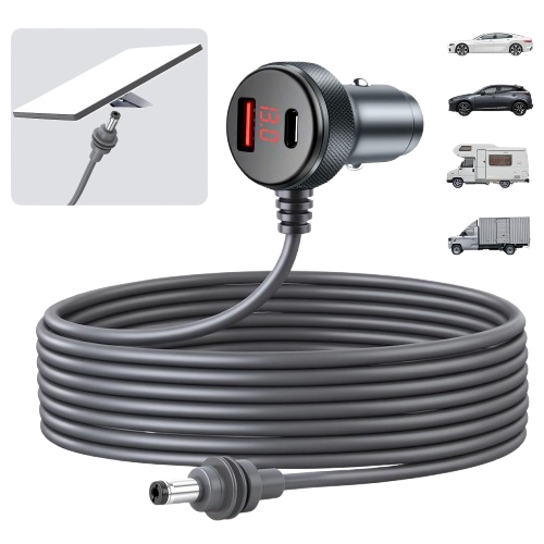 Starlink Mini Cable 3-in-1 Car Adapter With Digital Display USB-C PD 40W 10 Ft