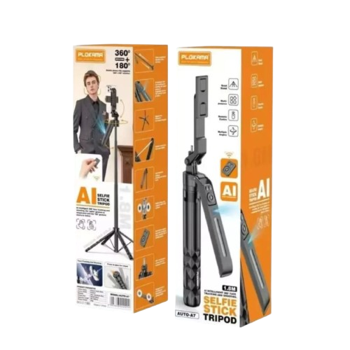 Plokama Auto A7 Pro AI Face Tracking 360° Rotate Tripod With LED Fill Light