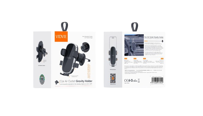 Vidvie HC1529 Gravity Car Vent Phone Holder - Auto-Lock & 360 Rotation